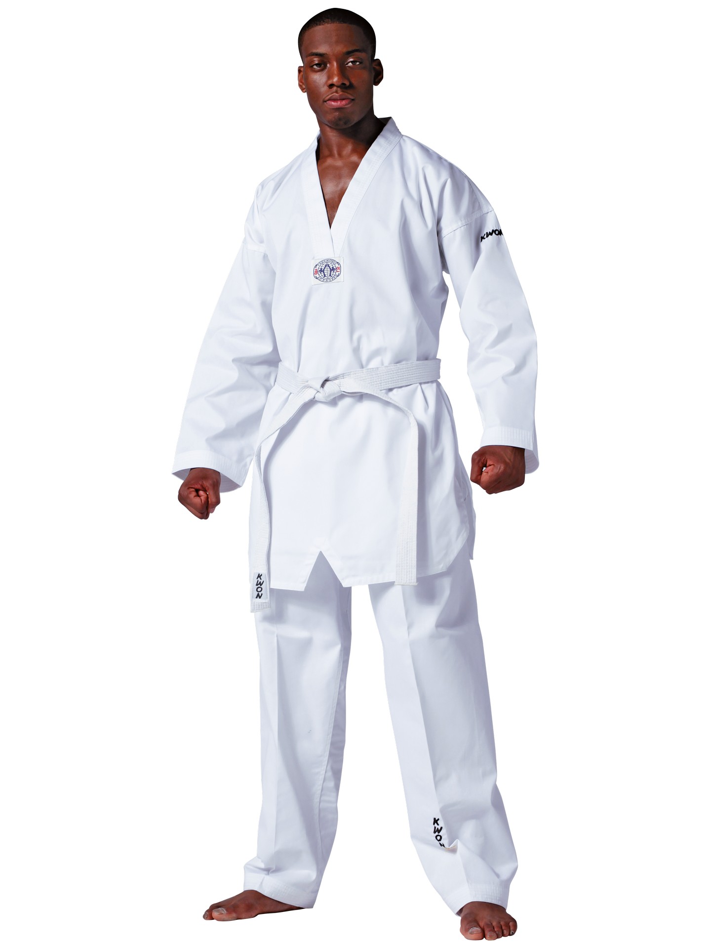 TKD-Anzug Hadan Plus, weißes Revers 170 cm - 210 cm